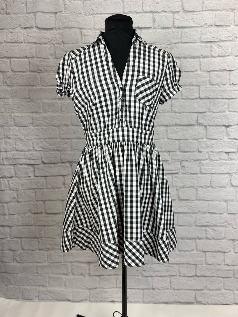 H&M Black & White Gingham Dress | Size 12